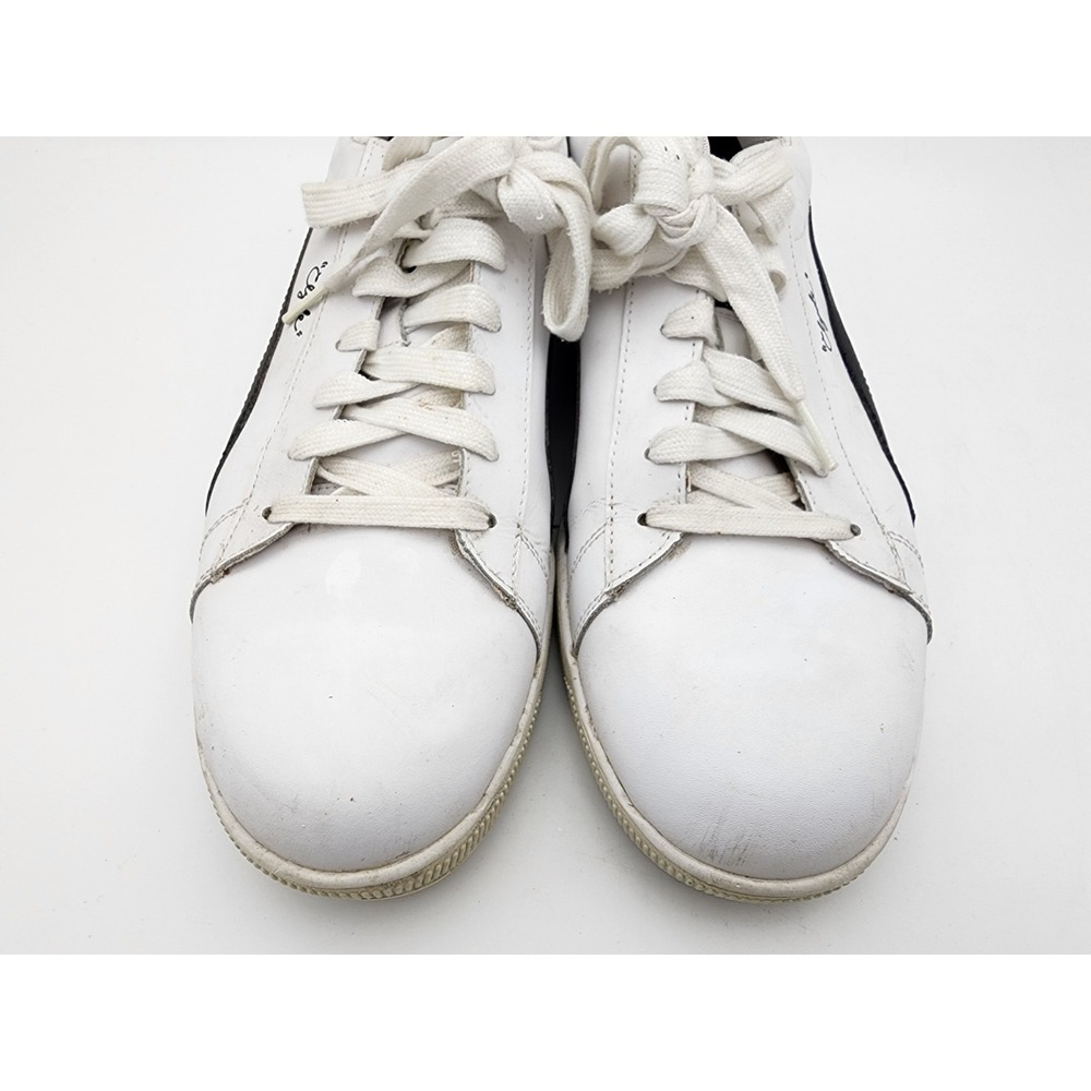 PUMA Clyde Golf Sneakers Spikeless Mens Size 11 White Black Leather Lace Up - Picture 4 of 13